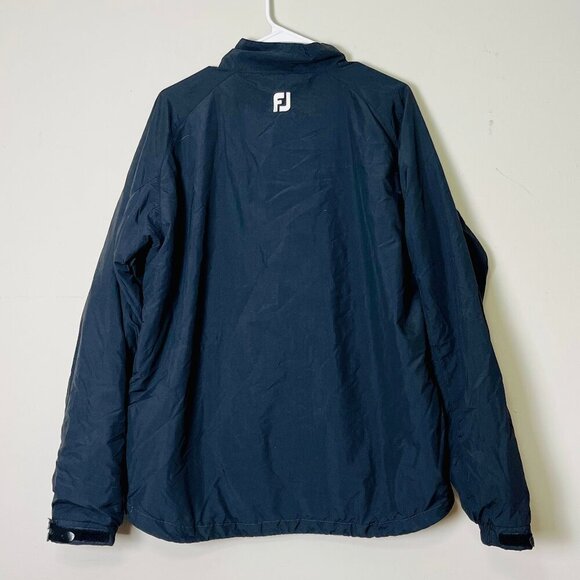 FootJoy Golf Pullover Windbreaker Men's Large Lightweight Half Zip Black White - Picture 2 of 11